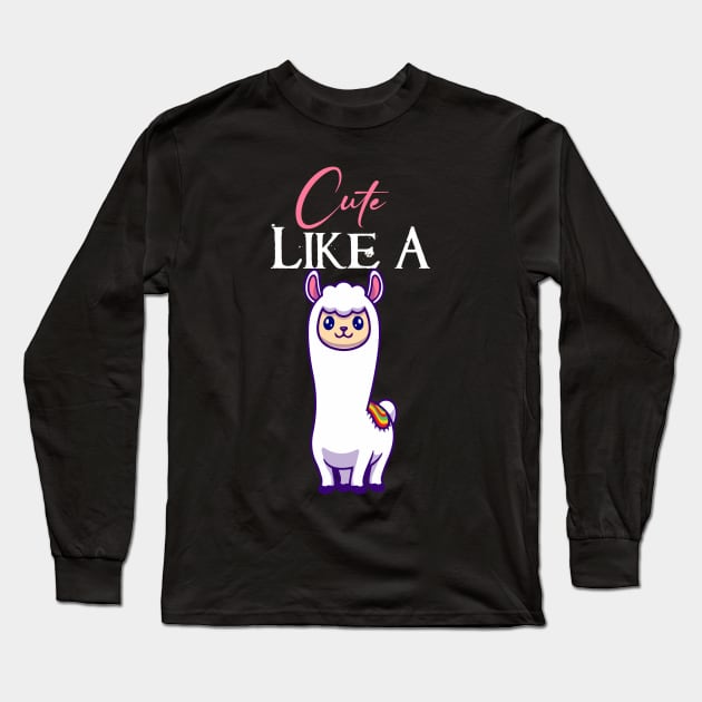 Cute Alpaca Llama Long Sleeve T-Shirt by Imutobi